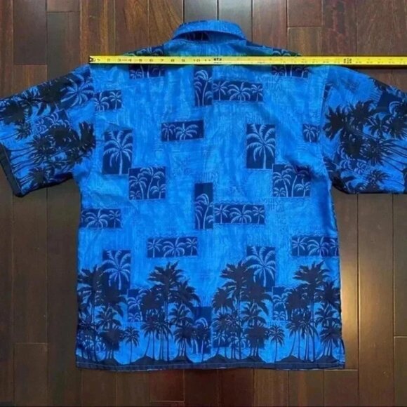 Aloha Joe Mens Hawaiian Shirt Short Sleeves Blue Size Large - Picture 12 of 15